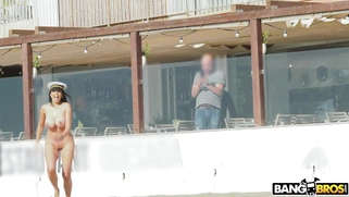 Busty Katrina Moreno have fun on the beach