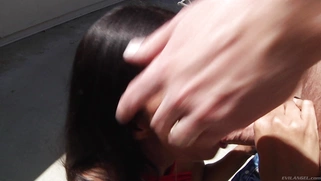 Jade Jantzen's big, blue eyes bug out as she sucks dick