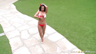 World famous pornstar Nikki Benz posing in Canadian bikini