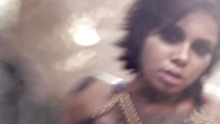 Genevieve Sinn gets her face fucked by Small Hands outdoors