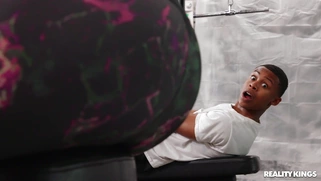 Kailani Kai is sucking the black dick in the gym