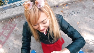 Emily Thorne is sucking cock in POV outdoors