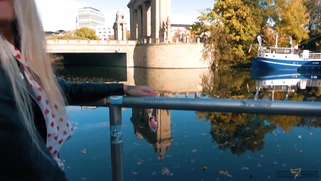 Emily Thorne is sucking cock in POV outdoors