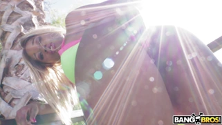 Nina Rivera gets assfucked standing outdoors