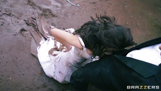 Dirty slut Tiffany Tyler sucking his cock in public