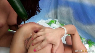 Sheena Shaw gets her ass dildoed by Mischa Brooks