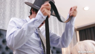 Kenzie Taylor is sucking cock and licking balls