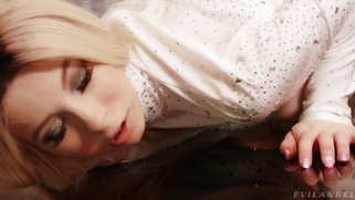 Blonde Kenzie Reeves is sucking cock and licking balls