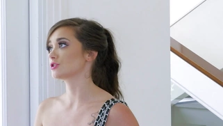 Gia Paige getting rough face-fucking right there in the foyer