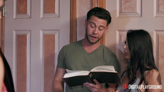 Gina Valentina and Romi Rain are sucking cocks