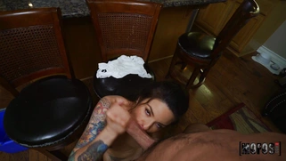 Abby Tatum gets her pussy drilled from behind standing