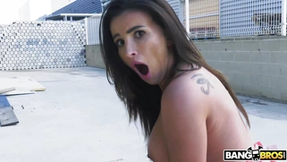 Alyssia Kent rides and sucks the hard rod outdoors