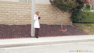 Horny Kayla Kayden whoring herself out on the street