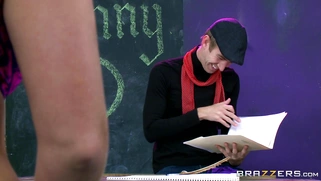 Brooke Wylde has her big naturals oliled in the sex shop