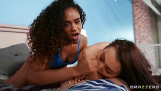 Bella Rolland and Scarlit S. are sucking cock in POV