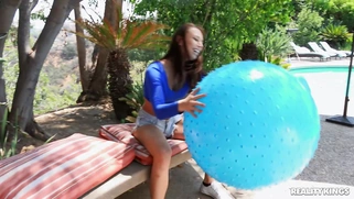 Aidra Fox is sucking the cock outdoors