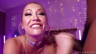 Adira Allure gets her throat fucked by the enormous black dick