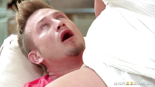 Ryan Conner sneakily fucks her stepson right beside her husband