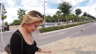 Anna Polina flashing her sweet tits for a few euros