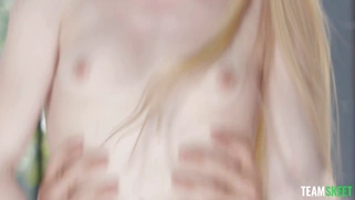 Small titted Emma Starletto rides the hard dick with her trimmed pussy