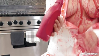 Casey Calvert have fun in the kitchen