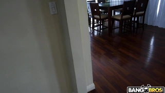 Ebony Scarlit S. is sucking the white dick in POV