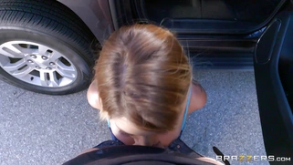 Handcuffed slut Kissa Sins swallows every inch of his pole