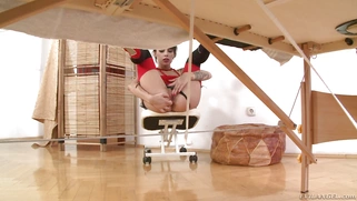 Nikita Bellucci fingers her asshole, making his dick rock hard