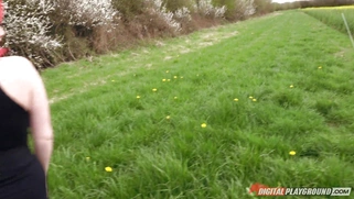 Jasmine James happily takes his huge pecker in her mouth