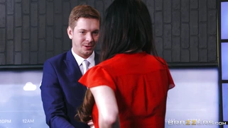 Sexy weather reporter Kendall Karson seducing her co-worker