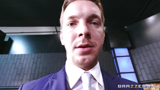 Sexy weather reporter Kendall Karson seducing her co-worker