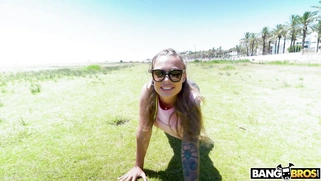 Russian Misha Maver has the nice time outdoors