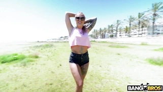 Russian Misha Maver has the nice time outdoors