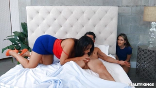 Rayna Rose watches Reagan Foxx sucking Bambino's dick