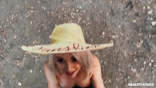 Blonde Lola Fae is sucking the cock in POV