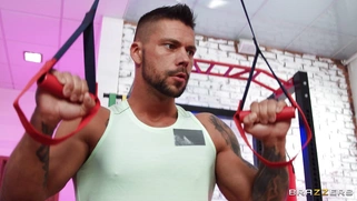 Sofia Lee and Angelo Godshack in the gym