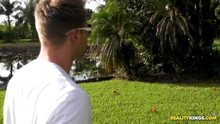 Stephani Moretti gettling licked while she's on the phone with her husband