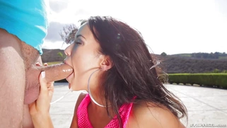 Shameless cocksucker Megan Rain gets her throat pummeled