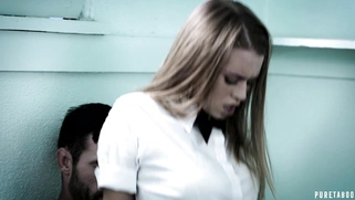 Jill Kassidy rides the stiff dick with her shaved pussy