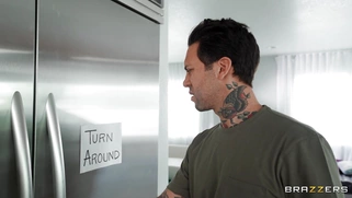 Tiffany Watson is sucking Small Hands' cock in the kitchen