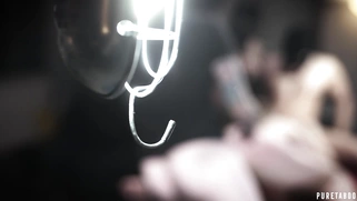 Lena Paul is sucking the cock being fucked from behind