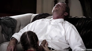 Brunette Jill Kassidy guzzles the cock