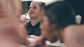 Alina Lopez rides and sucks the hard cock on the chair