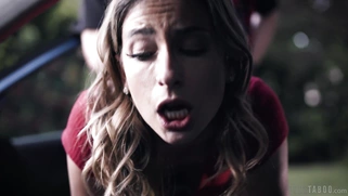 Kristen Scott gets her pussy drilled from behind outdoors