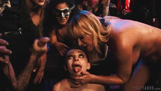 Maya Kendrick gets jizz load in her open mouth