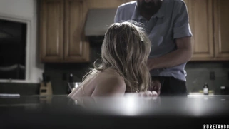 Giselle Palmer gets her pussy pounded standing in the kitchen