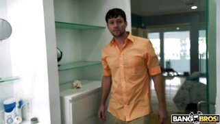 Bailey Base takes the shower and plays with her pussy