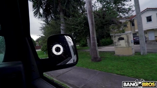 Mae Milano is getting picked up outdoors