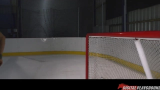 Brunette hottie Eva Lovia receiving cum on her round butt