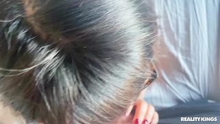 Isabella Nice in glasses is sucking the cock